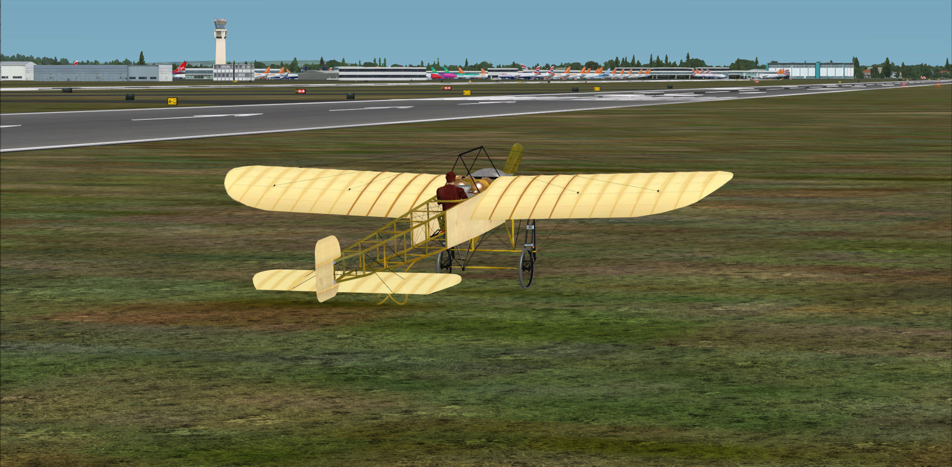 Getting ready to depart Gatwick (EGKK) for August DOTM in the Bleriot XI