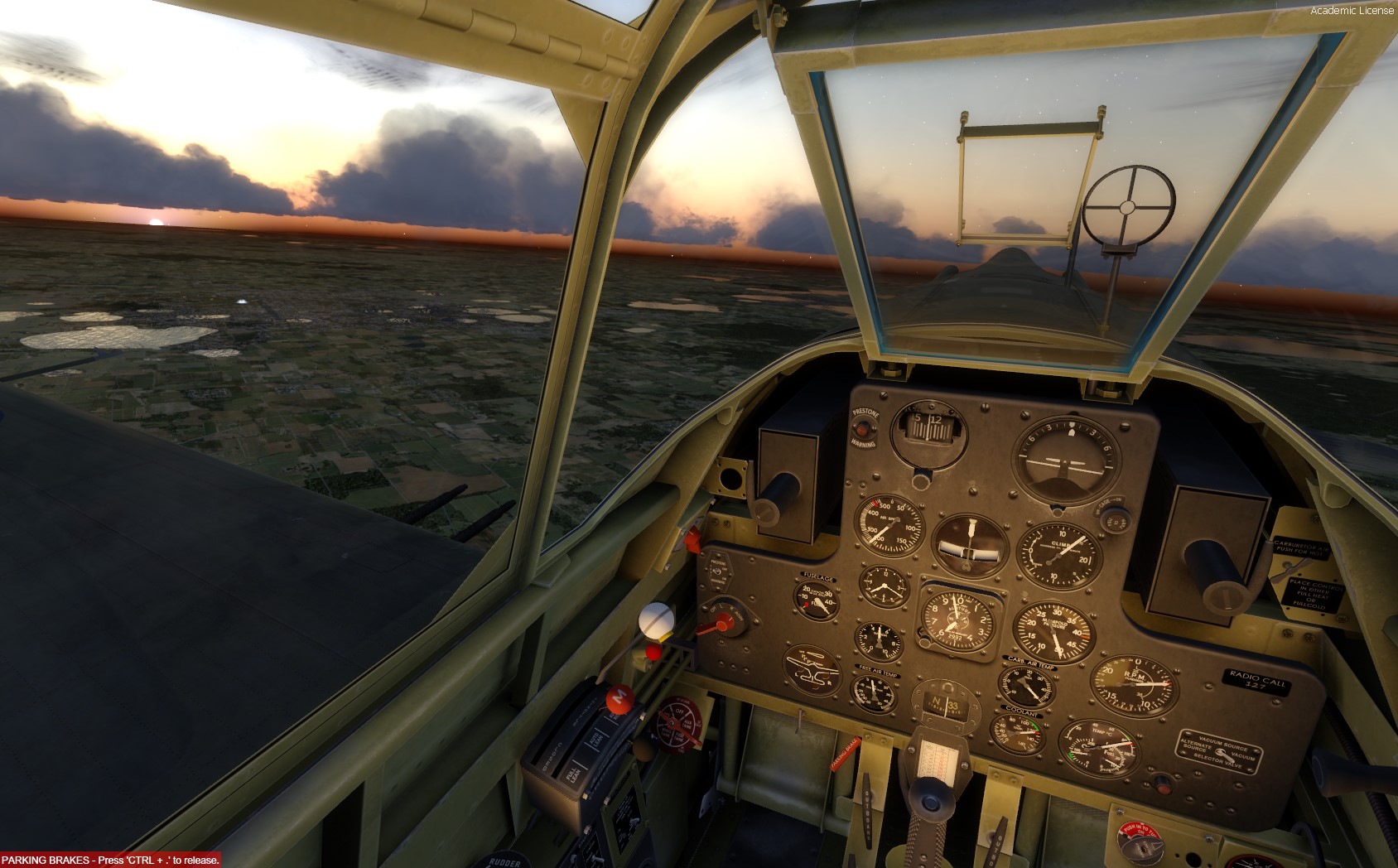 Sunset flight in my new P-40. Thanks A2A!